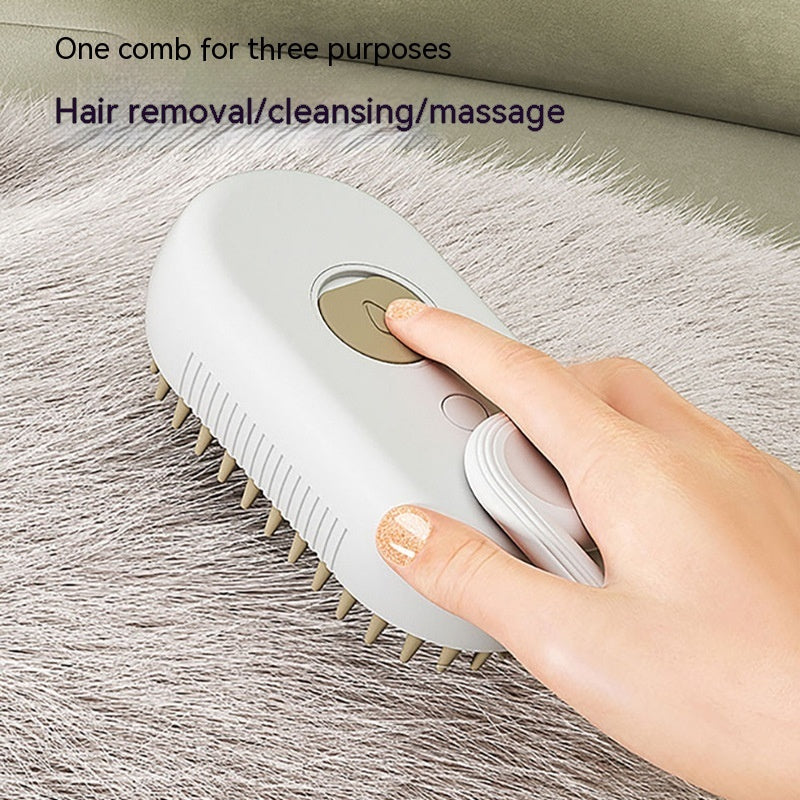 Cat & Dog Steam Brush – 3-in-1 Electric Grooming Comb with Spray, Massage & Hair Removal