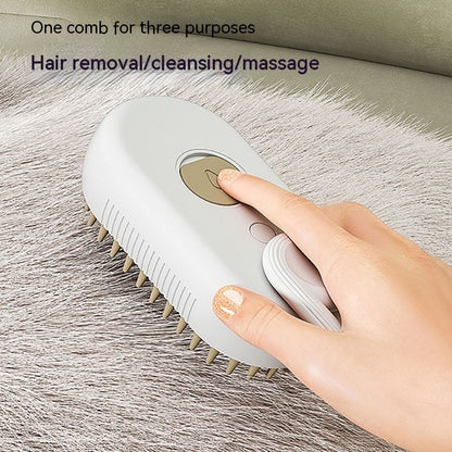 Cat & Dog Steam Brush – 3-in-1 Electric Grooming Comb with Spray, Massage & Hair Removal
