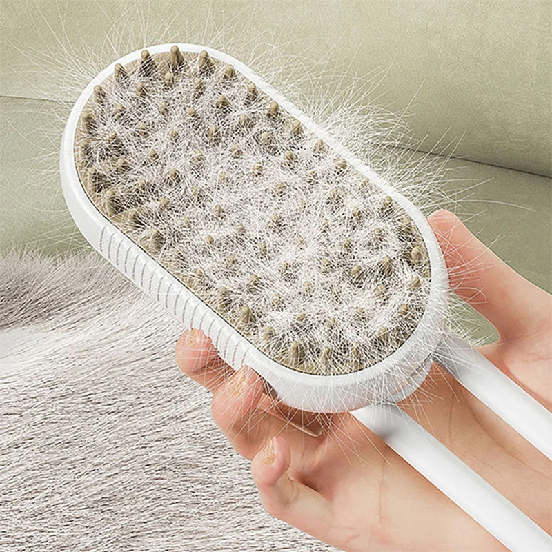 Cat & Dog Steam Brush – 3-in-1 Electric Grooming Comb with Spray, Massage & Hair Removal